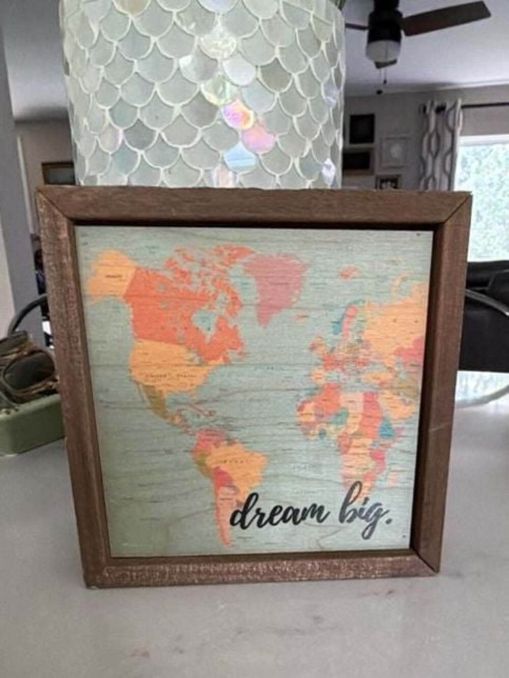 Driftless Studios 'Dream Big' World Map 6x6 Wooden Box Sign